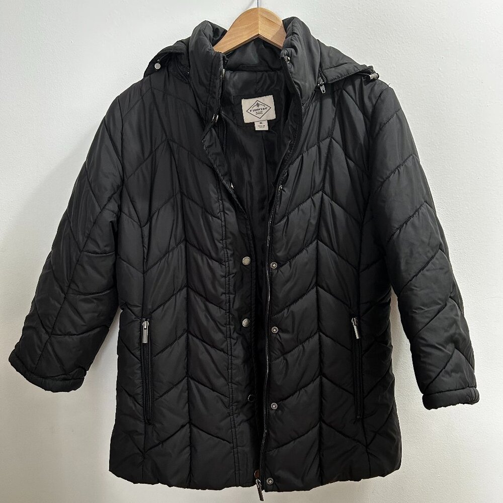 Black St. John's Bay Puff Jacket